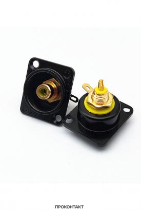 Купить Гнездо на корпус RCA (тюльпан) D-TYPE HONGFENG желтый в Челябинске