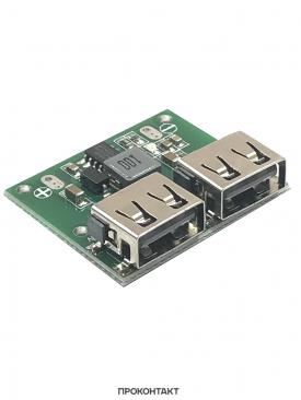Купить Понижающий DC-DC модуль  2А USB 2 выхода (вход 6-26V) в Челябинске