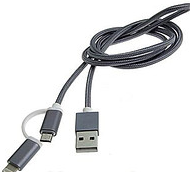 Купить Кабель USB - Lightning (iPhone) + microUSB Umi-0003 пропускная способность 1.8А (1 метр) в Челябинске