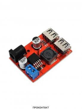 Купить Понижающий DC-DC модуль  3А USB 2 выхода (вход 6-40V) тип 1 в Челябинске