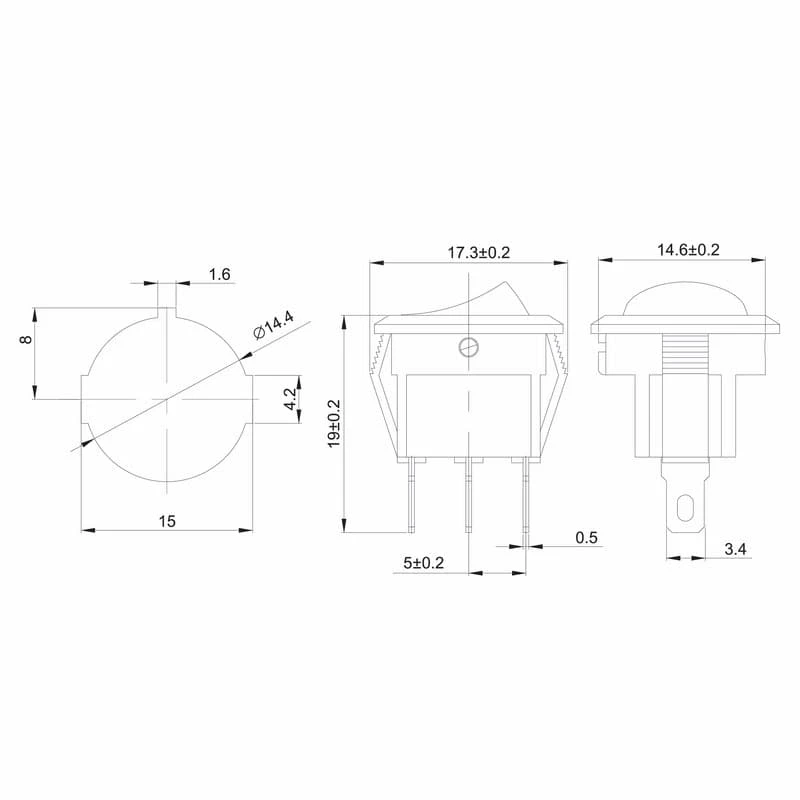 Купить Переключатель KCD1-08N ON-OFF 6A 250V (3 контакта) желтый в Челябинске
