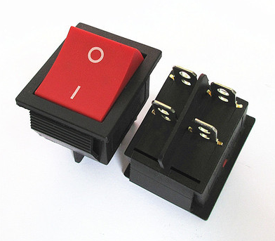 Купить Переключатель KCD4-201 on-off 15A 250V (4 контакта) красный в Челябинске