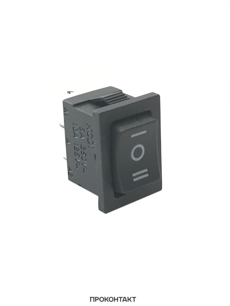 Купить Переключатель KCD1-103 ON-OFF-ON (3 контакта) черный в Челябинске