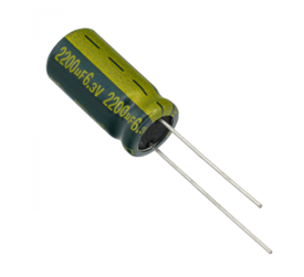 Купить Конденсатор LOW ESR  2200UF   6.3V 105*C 10*20 MZ JAMICON (устойчивость к пульсациям) в Челябинске