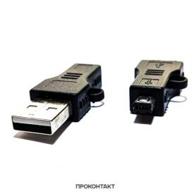 Купить Переходник USB штекер - mini 4p USB штекер Чёрный в Челябинске