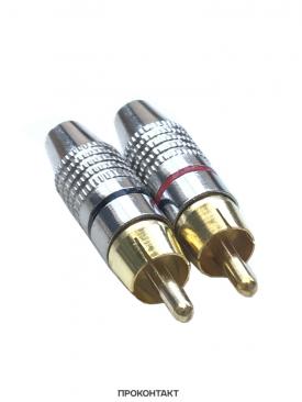 Купить Штекер RCA (тюльпан) металл, винт SZC-0218 / RP-213 2 шт. (черный+красный) в Челябинске