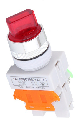 Купить Переключатель поворотный LAY37-20XD/3 DC24V красный в Челябинске