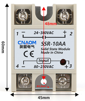 Купить Твердотельное реле CNAOM SSR-10AA (управление 80-250VAC, контроль 24-380VAC) в Челябинске
