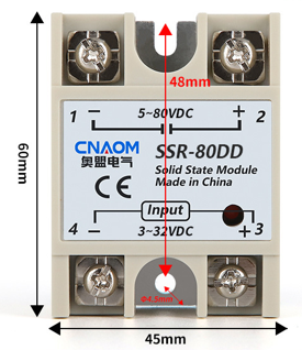 Купить Твердотельное реле CNAOM SSR-80DD (управление 3-32VDC, контроль 5-80VDC) в Челябинске