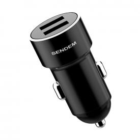 Купить Зарядное устройство в гнездо прикуривателя 2*USB SENDEM D7 3.4A черный в Челябинске