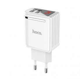 Купить Зарядное устройство 2*USB HOCO C39A 2.4A + вольтметр Белый в Челябинске