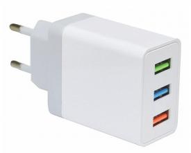 Купить Зарядное устройство 3*USB OT-AD05 белый (5В, 2400mA) (факт. 2100мА) в Челябинске