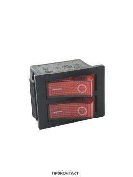 Купить Переключатель KCD3-101N ON-OFF 15A 250V (6 контактов) красный ДВОЙНОЙ в Челябинске
