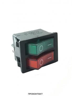 Купить Переключатель KCD3-101N ON-OFF 15A 250V (6 контактов) красный/зеленый ДВОЙНОЙ в Челябинске
