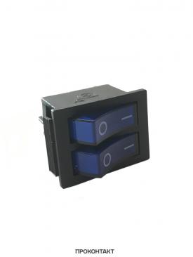 Купить Переключатель KCD3-101N ON-OFF 15A 250V (6 контактов) синий ДВОЙНОЙ в Челябинске