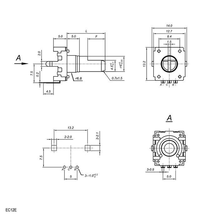 Купить Энкодер EC12E 24/24 15mm в Челябинске