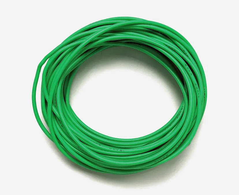Купить Провод 18AWG луженая медь 1*0.75мм2 Зелёный (термостойкий силикон 150 жил)(на отрез, цена за 1 метр) в Челябинске