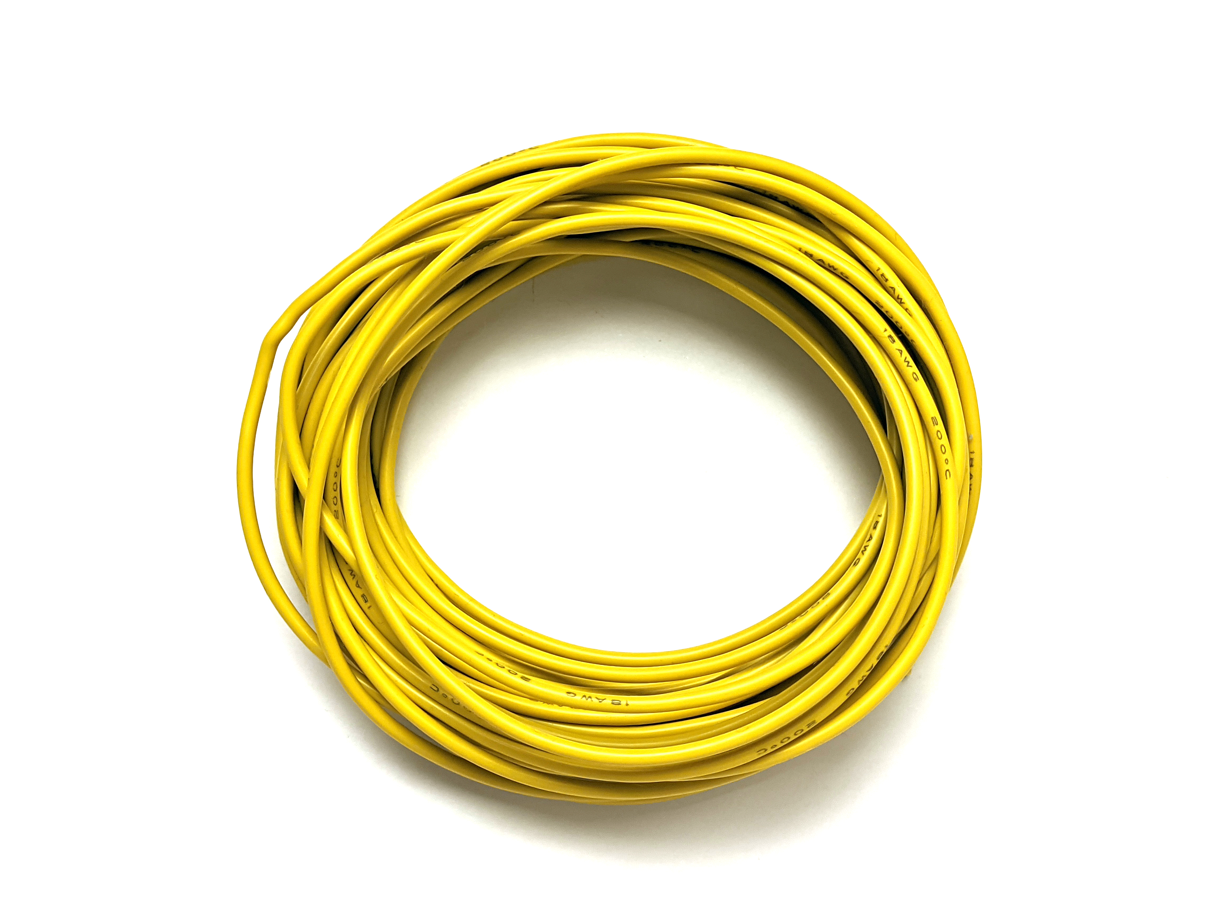 Купить Провод 18AWG луженая медь 1*0.75мм2 Жёлтый (термостойкий силикон 150 жил)(на отрез, цена за 1 метр) в Челябинске