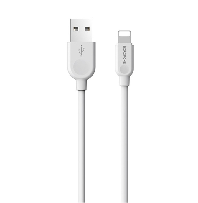 Купить Кабель USB - Lightning (iPhone) Borofone BX14 2А (1 метр) Белый в Челябинске