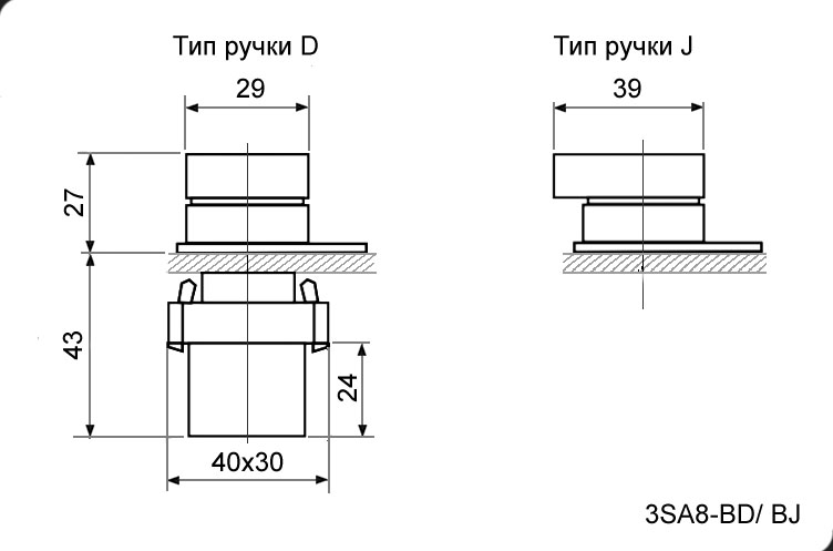 Купить Переключатель поворотный 3SA8-BJ53 (3A 440VAC) (3 положения, с возвратом)  в Челябинске