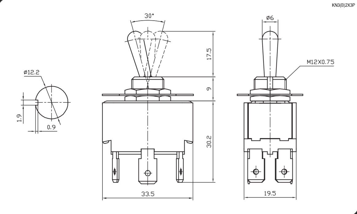 Купить Тумблер KN3(B)-203P(A) on-off-on (10A 250VAC) (6 контактов) Купить Тумблер KN3(B)-203P(A) on-off-on (10A 250VAC) (6 контактов) в Челябинске