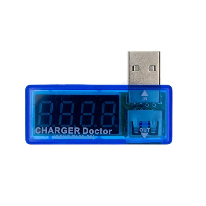 Купить USB вольтметр + амперметр (синий, угловой) в Челябинске