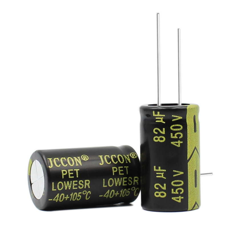 Конденсатор электролитический     82UF 450V 105*C 18*31 JCCON