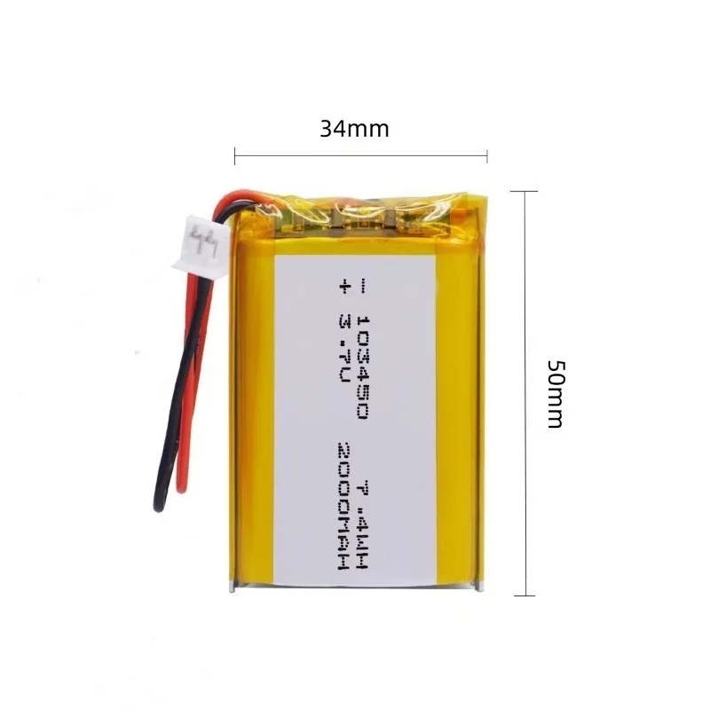 Аккумулятор литий-полимерный 10*34*50 103450 (3.7В, 2000mah) с разъемом PH2.0