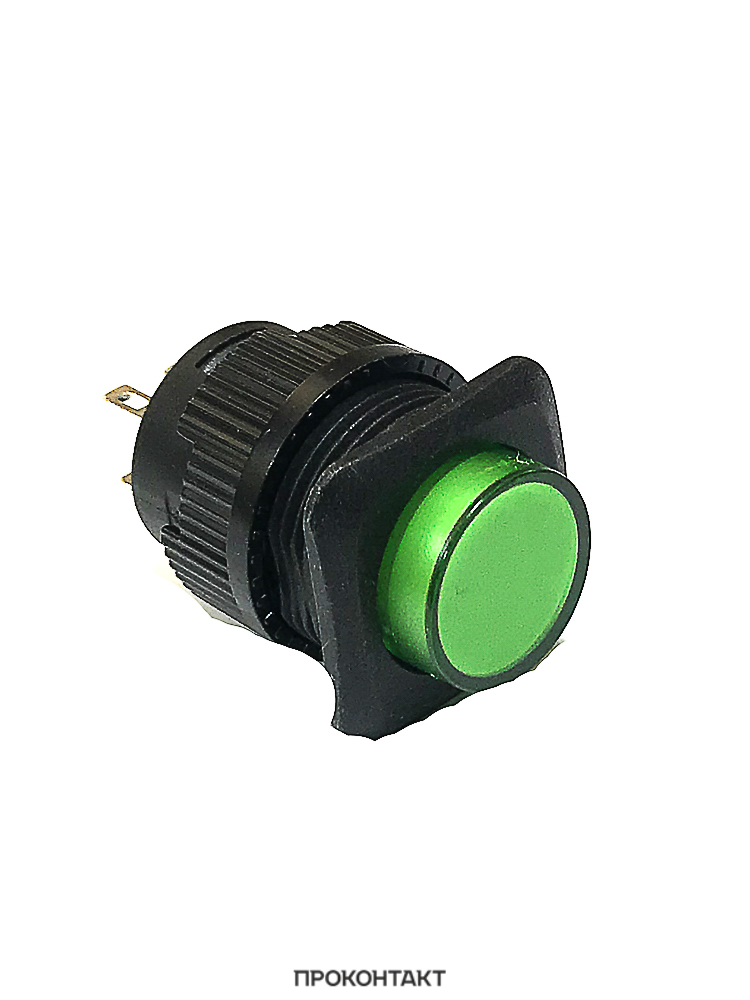 Купить Кнопка R16-504AD-G Lock зеленый (3A 250VAC) в Челябинске