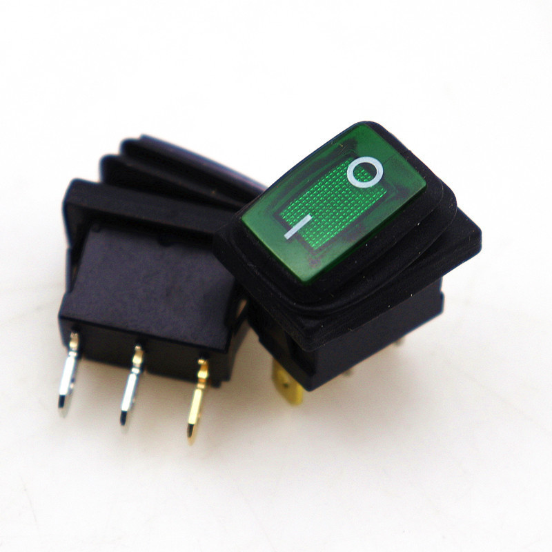 Переключатель SB008-12V KCD1 IP65 on-off 13x19.2мм зеленый
