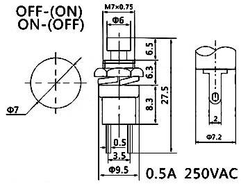 Купить Кнопка PBS-10B off-(on) красный (1A 250VAC) в Челябинске