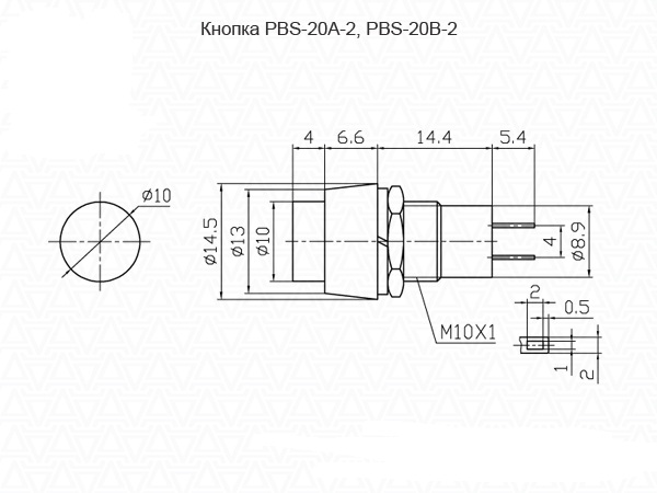 Купить Кнопка PBS-20A-2 on-off (с фиксацией) красный (1A 250VAC) в Челябинске