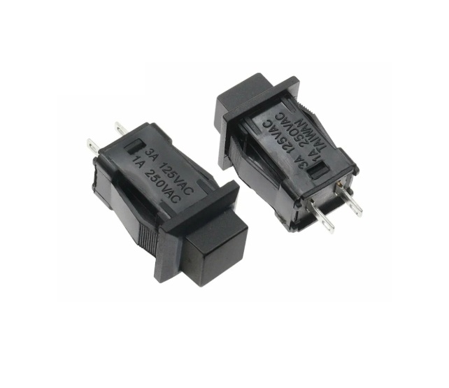 Кнопка PBS-15A off-on черный (1A 250VAC) с фиксацией
