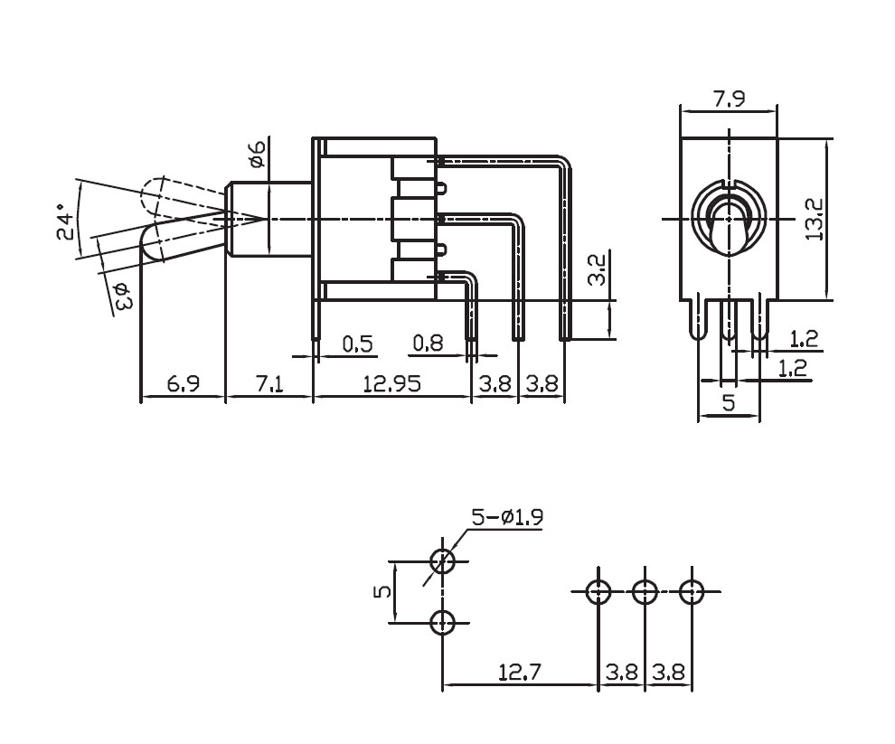 Купить Микротумблер MTS-102-C4 on-on на плату (3A 250VAC) (3 контакта) в Челябинске