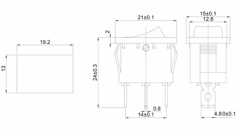 Купить Переключатель KCD1-101N ON-OFF 15A 12V (3 контакта) красный в Челябинске