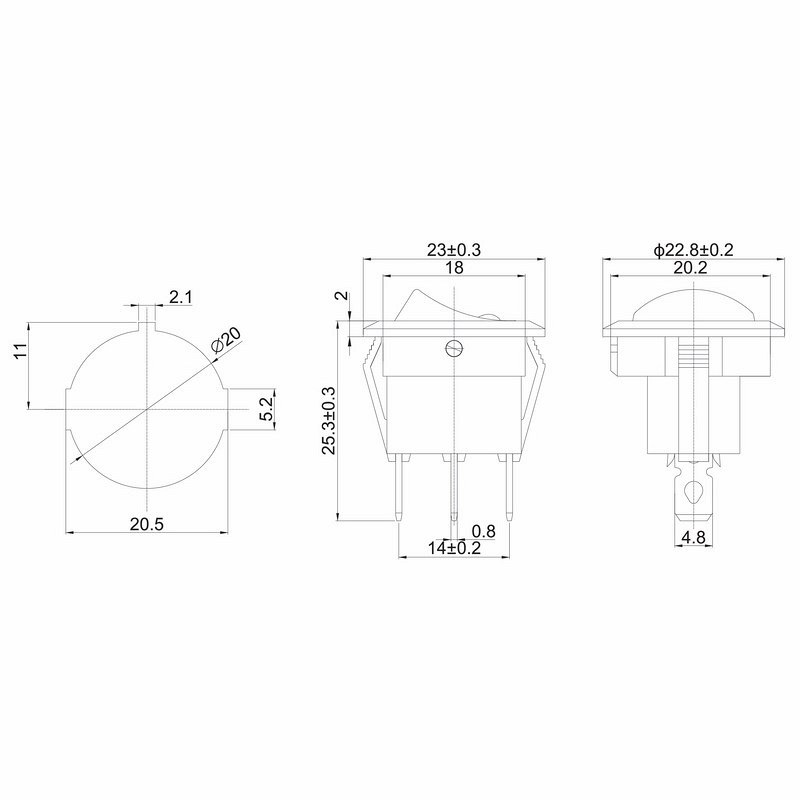 Купить Переключатель KCD1-08N ON-OFF 20A 12V (3 контакта) желтый в Челябинске