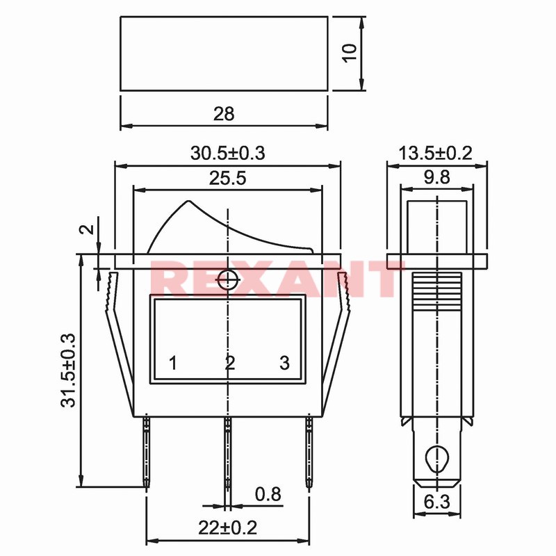 Купить Переключатель KCD3-2-101N ON-OFF 15A 250V (3 контакта) 16*32мм зеленый в Челябинске