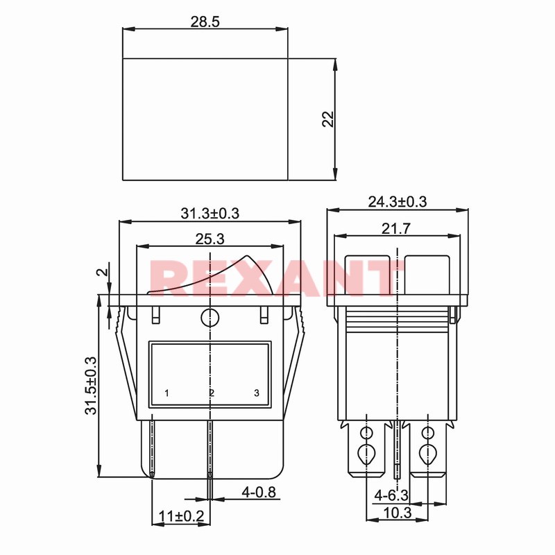 Купить Переключатель KCD3-101N ON-OFF 15A 250V (6 контактов) зеленый ДВОЙНОЙ в Челябинске