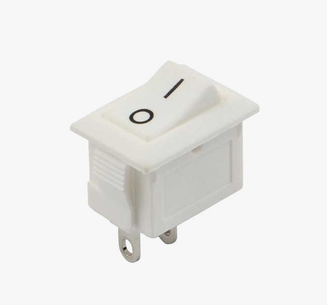 Купить Переключатель KCD1-101 ON-OFF 6A 250V (2 контакта) белый железные ножки в Челябинске
