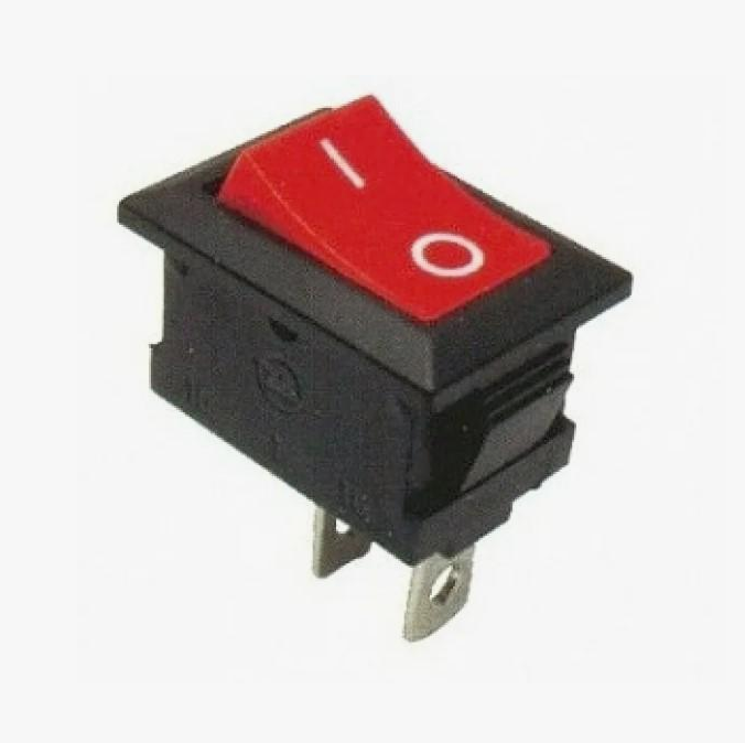 Купить Переключатель KCD1-101 ON-OFF 6A 250V (2 контакта) красный медные ножки в Челябинске