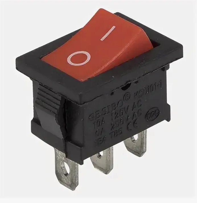 Купить Переключатель KCD1-102 ON-ON 6A 250V (3 контакта) красный в Челябинске