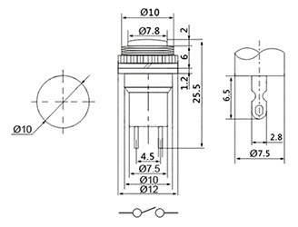 Купить Кнопка DS-314 off-(on) (0.5A 250VAC) синий в Челябинске