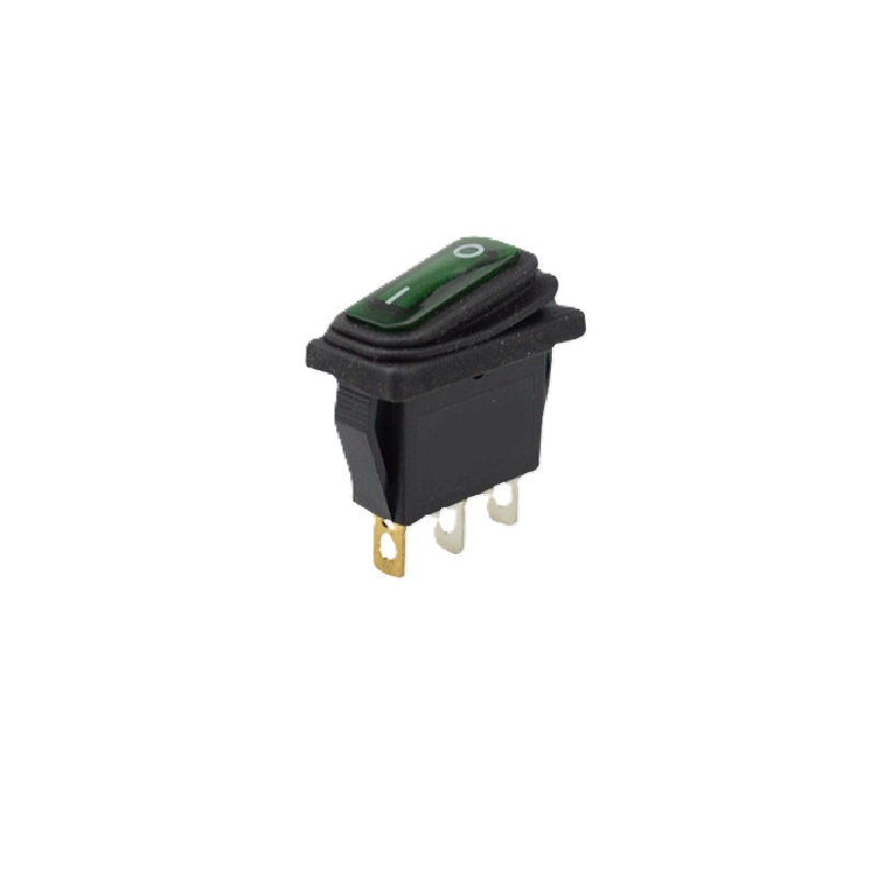 Переключатель SB068-12V KCD3 IP65 on-off 10.5x28.5мм зеленый