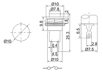 Купить Кнопка DS-316 off-(on) (0.5A 250VAC) зеленый в Челябинске