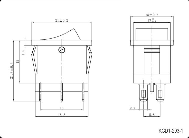 Купить Переключатель KCD1-203 on-off-on 6A 250V (6 контактов) красный в Челябинске