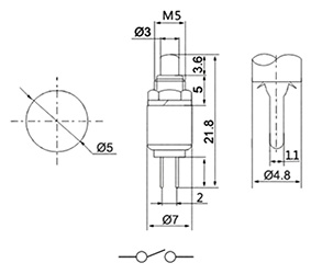 Купить Кнопка DS-402 off-(on) (0.5A 250VAC) черный в Челябинске