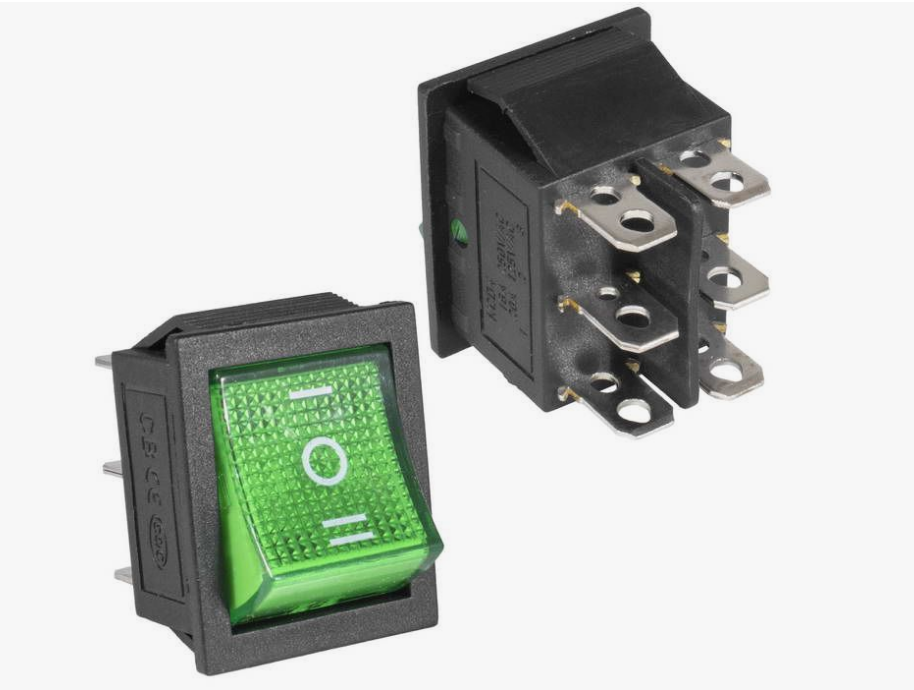 Купить Переключатель KCD4-203N ON-OFF-ON 15A 250V (6 контактов) зеленый в Челябинске