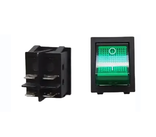 Купить Переключатель KCD4-201N on-off 30A 250V (4 контакта) зеленый в Челябинске