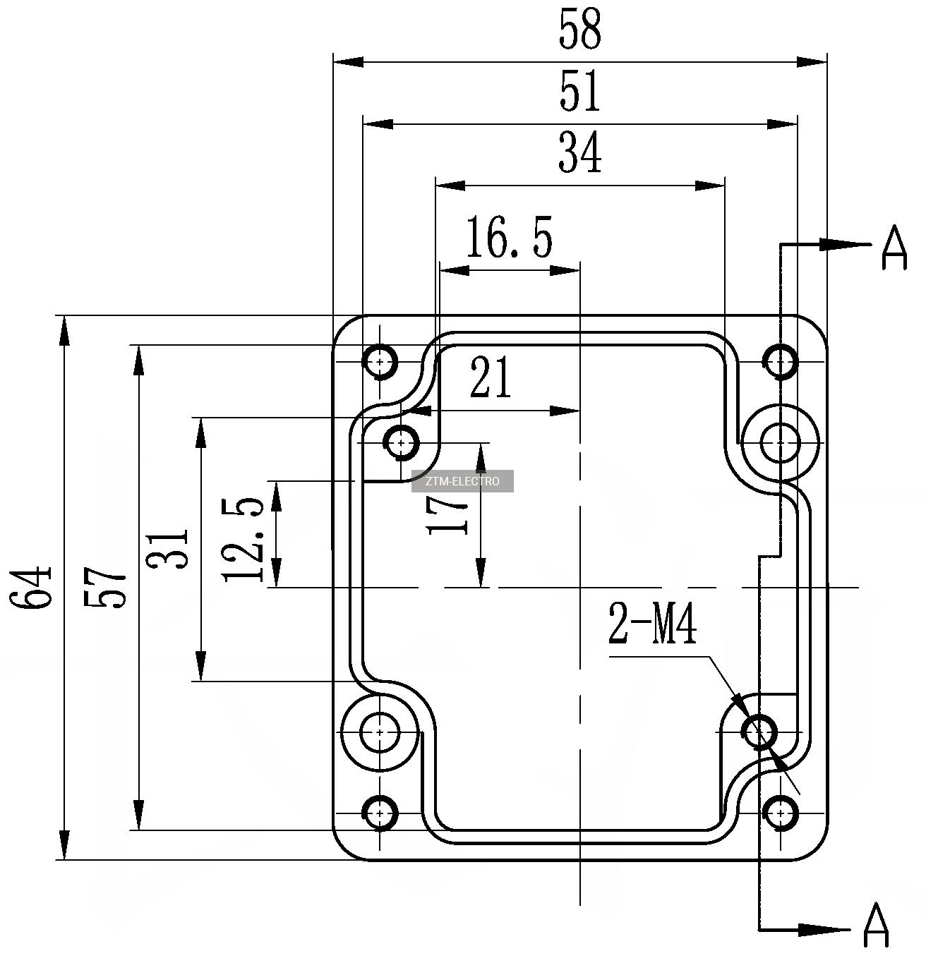 Купить Корпус для РЭА  64x58x35 Z104 алюминий в Челябинске