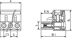 Купить Клеммник XY2500F-A-03P 2EDG-5.08-03P (5.08мм) в Челябинске